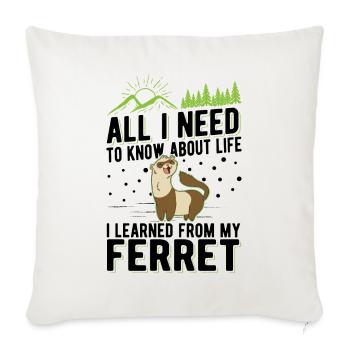 Furet disant furet - Housse de coussin décorative 45 x 45 cm - blanc nature - Devant