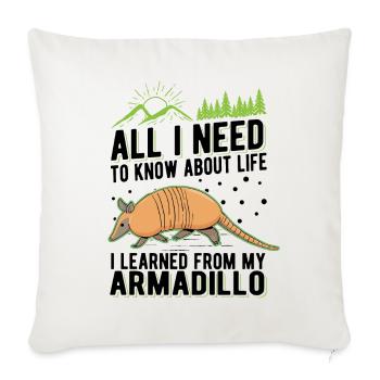 Le tatou dit le tatou - Housse de coussin décorative 45 x 45 cm - blanc nature - Devant