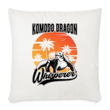 Komodowaran Flüsterer Komodo Dragon Whisperer - Sofa pillowcase 17,3'' x 17,3'' (45 x 45 cm) - natural white - Front