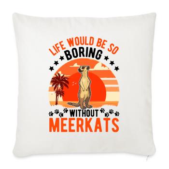 Suricate Cadeau Suricate - Housse de coussin décorative 45 x 45 cm - blanc nature - Devant
