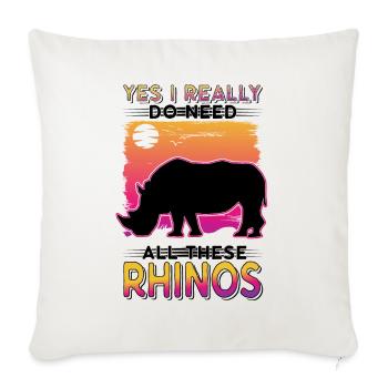 Rhinocéros Cadeau Rhino Rhinocéros - Housse de coussin décorative 45 x 45 cm - blanc nature - Devant