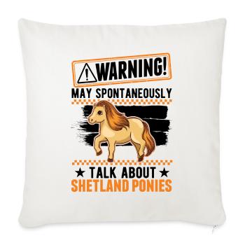 Avertissement Shetland Pony Shetland Pony Shetty - Housse de coussin décorative 45 x 45 cm - blanc nature - Devant