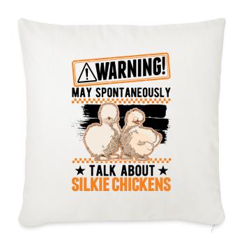 Warning Silk Chicken Silkie Chicken - Sofa pillowcase 17,3'' x 17,3'' (45 x 45 cm) - natural white - Front