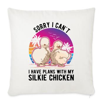 Silk Chicken Cadeau Silkie Poulet - Housse de coussin décorative 45 x 45 cm - blanc nature - Devant
