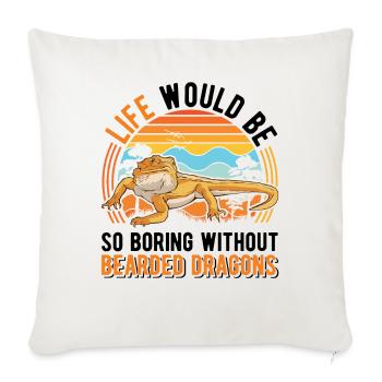 Dragon barbu Cadeau Dragon Barbu Pogona - Housse de coussin décorative 45 x 45 cm - blanc nature - Devant