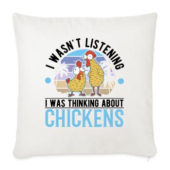 Poulets Élevage de poulets Éleveur de poulet - Housse de coussin décorative 45 x 45 cm - blanc nature - Devant