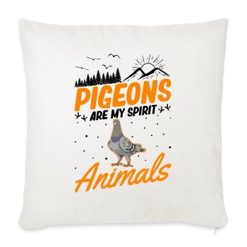Pigeons are my spirit animals Pigeon fancier pigeon - Sofa pillowcase 17,3'' x 17,3'' (45 x 45 cm) - natural white - Front