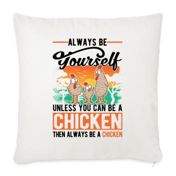 Poulets Élevage de poulets Éleveur de poulet - Housse de coussin décorative 45 x 45 cm - blanc nature - Devant