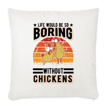 Poulets Élevage de poulets Éleveur de poulet - Housse de coussin décorative 45 x 45 cm - blanc nature - Devant