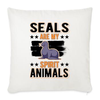Sea lion Spirit animal seal - Sofa pillowcase 17,3'' x 17,3'' (45 x 45 cm) - natural white - Front