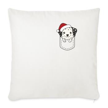 Joyeux Noël Sweet Dalmatian Breast Bag - Housse de coussin décorative 45 x 45 cm - blanc nature - Devant