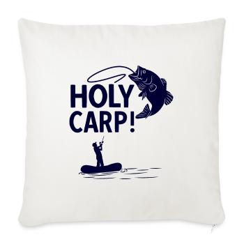 Angler Spruch zum Angeln Angel - Sofakissenbezug 45 x 45 cm - Naturweiß  - Vorne