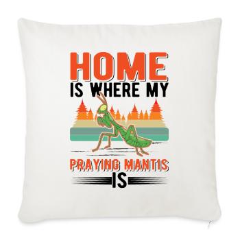Praying mantis at home Mantis mantis - Sofa pillowcase 17,3'' x 17,3'' (45 x 45 cm) - natural white - Front
