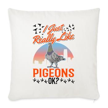 J’aime vraiment Pigeons Pigeon Pigeon Fancier - Housse de coussin décorative 45 x 45 cm - blanc nature - Devant