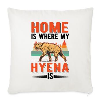 La maison est l’endroit où ma hyène est Erdwolf Hyäne - Housse de coussin décorative 45 x 45 cm - blanc nature - Devant