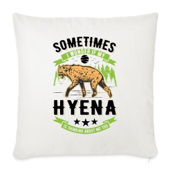 Hyäne Geschenk Erdwolf Hyena - Sofakissenbezug 45 x 45 cm - Naturweiß  - Vorne