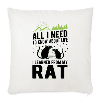 Rat Propriétaire de rat domestique - Housse de coussin décorative 45 x 45 cm - blanc nature - Devant
