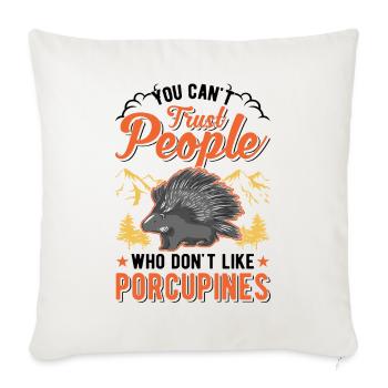 Porcupine lover Porcupine - Sofa pillowcase 17,3'' x 17,3'' (45 x 45 cm) - natural white - Front