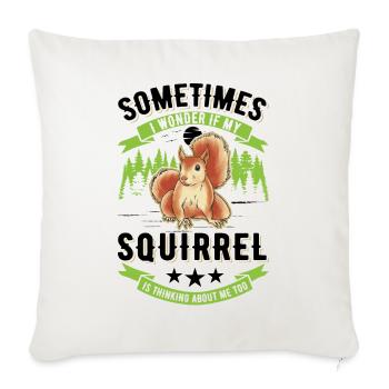 Écureuil Cadeau Écureuil Gris - Housse de coussin décorative 45 x 45 cm - blanc nature - Devant
