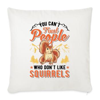 Écureuil Cadeau Écureuil Gris - Housse de coussin décorative 45 x 45 cm - blanc nature - Devant