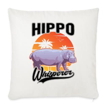 Hippo Whisperer Hippo Hippo Hippo - Sofa pillowcase 17,3'' x 17,3'' (45 x 45 cm) - natural white - Front