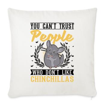 Chinchilla Gift Woolly Short-tailed Chinchilla - Sofa pillowcase 17,3'' x 17,3'' (45 x 45 cm) - natural white - Front