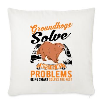 Marmot Groundhog Day Forest Marmot - Sofa pillowcase 17,3'' x 17,3'' (45 x 45 cm) - natural white - Front