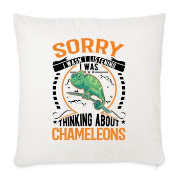 Idée cadeau caméléon caméléon - Housse de coussin décorative 45 x 45 cm - blanc nature - Devant