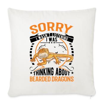 Bearded Dragon Gift Bearded Dragon - Sofa pillowcase 17,3'' x 17,3'' (45 x 45 cm) - natural white - Front