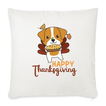 thanksgiving day outfits turkey jack Russell Pie - Sofa pillowcase 17,3'' x 17,3'' (45 x 45 cm) - natural white - Front