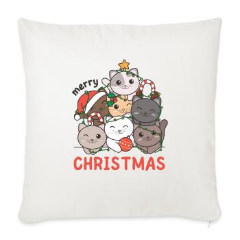 Cat Christmas Tree Merry Christmas - Sofa pillowcase 17,3'' x 17,3'' (45 x 45 cm) - natural white - Front