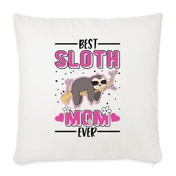 Best Sloth Mom Ever Faultier Mama - Sofa pillowcase 17,3'' x 17,3'' (45 x 45 cm) - natural white - Front