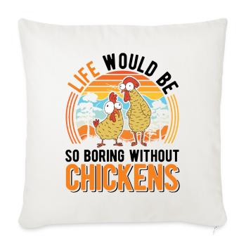 Poulets Élevage de poulets Éleveur de poulet - Housse de coussin décorative 45 x 45 cm - blanc nature - Devant