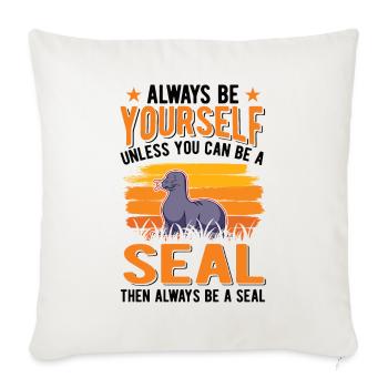 Cadeau de phoque Lion de mer Lion de mer - Housse de coussin décorative 45 x 45 cm - blanc nature - Devant