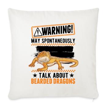 Avertissement Dragon Barbu Cadeau Dragon Barbu - Housse de coussin décorative 45 x 45 cm - blanc nature - Devant