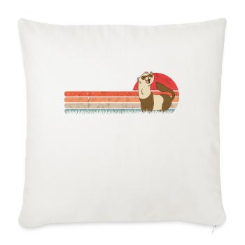 Ferret Retro Weasel Vintage - Housse de coussin décorative 45 x 45 cm - blanc nature - Devant
