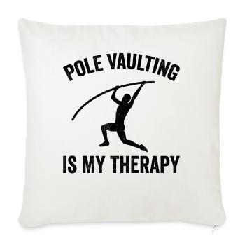Saut à la perche amusant Saut à la perche - Housse de coussin décorative 45 x 45 cm - blanc nature - Devant