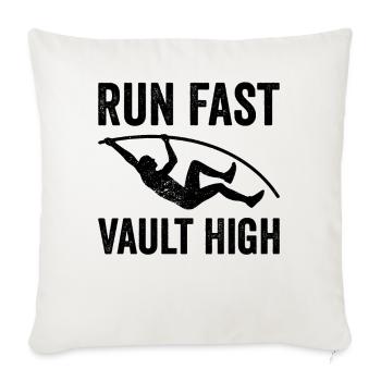 Saut à la perche amusant Saut à la perche - Housse de coussin décorative 45 x 45 cm - blanc nature - Devant