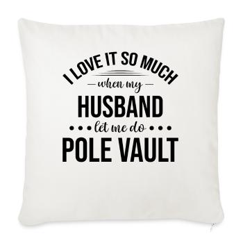 Drôle de saut à la perche Femme saut à la perche - Housse de coussin décorative 45 x 45 cm - blanc nature - Devant