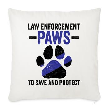 Polizeibeamter Polizeihund - Sofakissenbezug 45 x 45 cm - Naturweiß  - Vorne