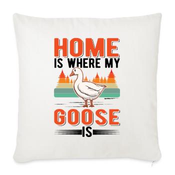 Home is where my Goose is Geese Goose Goose - Sofa pillowcase 17,3'' x 17,3'' (45 x 45 cm) - natural white - Front