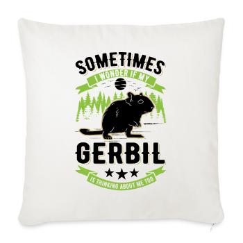 Gerbille Cadeau Rat de course Gerbille - Housse de coussin décorative 45 x 45 cm - blanc nature - Devant