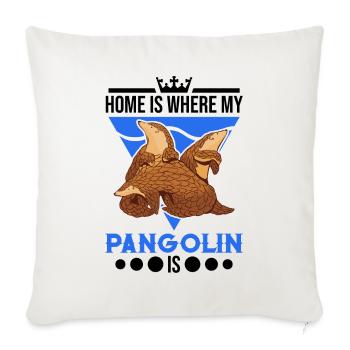 Home is where my pangolin is - Sofa pillowcase 17,3'' x 17,3'' (45 x 45 cm) - natural white - Front