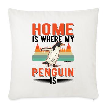 Home is where my penguin is - Sofa pillowcase 17,3'' x 17,3'' (45 x 45 cm) - natural white - Front