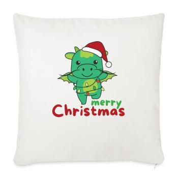 Dragon Merry Christmas Winter Animals Dragon - Sofa pillowcase 17,3'' x 17,3'' (45 x 45 cm) - natural white - Front