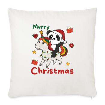 Christmas Unicorn Panda Merry Christmas Unicorn - Sofa pillowcase 17,3'' x 17,3'' (45 x 45 cm) - natural white - Front