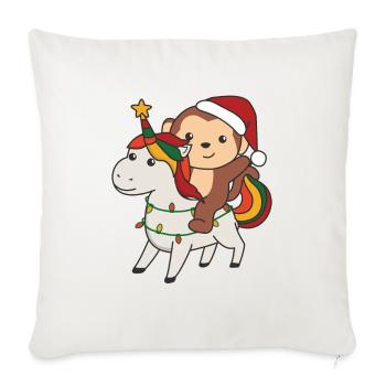 Christmas Unicorn Monkey Merry Christmas Unicorn - Sofa pillowcase 17,3'' x 17,3'' (45 x 45 cm) - natural white - Front