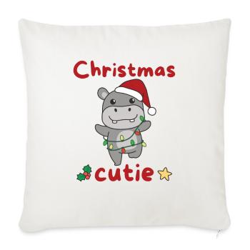 Hippo Christmas Horses Christmas Cutie - Sofa pillowcase 17,3'' x 17,3'' (45 x 45 cm) - natural white - Front