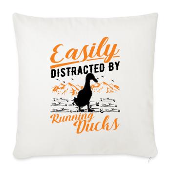 Easily distracted by Running Ducks Laufente - Sofa pillowcase 17,3'' x 17,3'' (45 x 45 cm) - natural white - Front