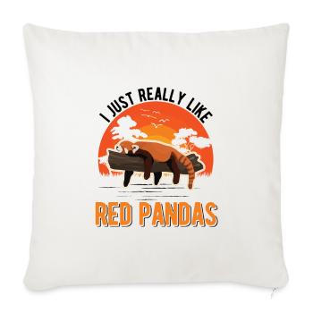 J’aime vraiment Red Pandas Roter Panda - Housse de coussin décorative 45 x 45 cm - blanc nature - Devant